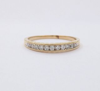 Vintage Diamonds Yellow Gold Wedding Stacking Band Ring