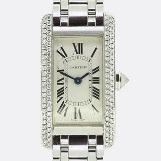 18k Cartier Tank AmÃ©ricaine Diamond Wristwatch