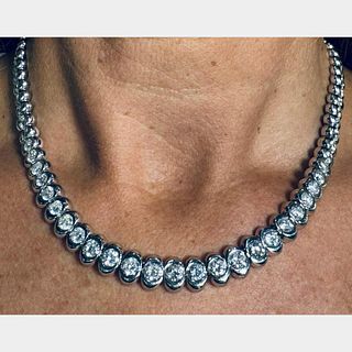 18K White Gold 18.50 Ct. Diamond Necklace