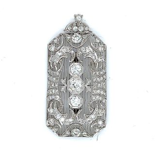 Art Deco Platinum 5.20 Ct. Diamond Brooch/Pendant