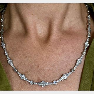 Art Deco Platinum 13.00 Ct. Diamond Necklace