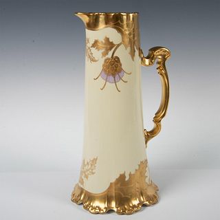 Elite Porcelain Limoges Art Nouveau Floral Pitcher