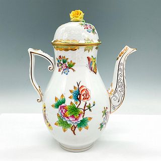 Herend Hungary Porcelain Coffee Pot with Lid, Queen Victoria