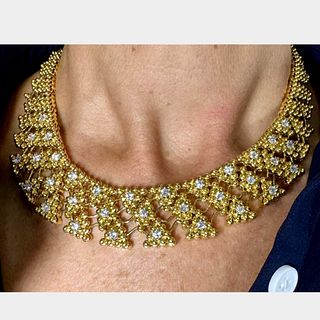 18K Yellow Gold & Platinum 5.60 Ct. Diamond Necklace