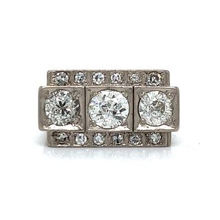 Art Deco Platinum 2.90 Ct. Diamond Ring