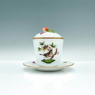 Herend Porcelain Jam Jar with Lid, Rothschild Bird