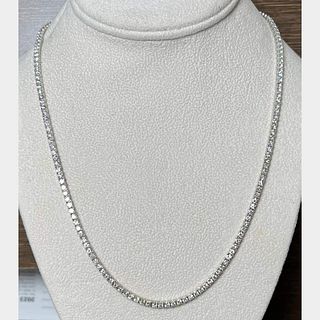 14K White Gold 11.15 Ct. Diamond Tennis Necklace