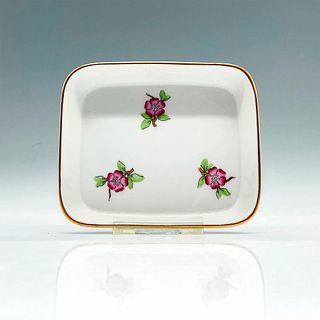 Herend Porcelain Ring Tray, Pink Flowers