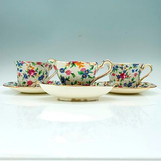 6pc Royal Winton Tea Set, Teacups, Saucers, Creamer, Cottage