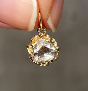 Antique Rose Cut diamond Charm Pendant