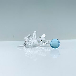 Swarovski Crystal Figurine, Lying Kitten with Wool