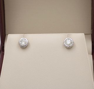 Classic White Gold Diamond Studs, Earrings.