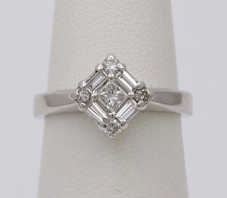 Vintage White Gold Diamond Engagement ring , Anniversary Ring.