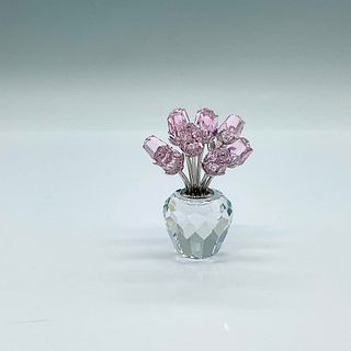Swarovski Crystal Figurine, A Dozen Pink Roses