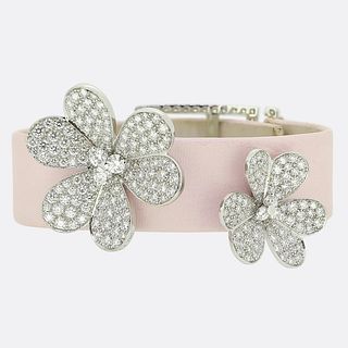 18k Van Cleef & Arpels Frivole Diamond Flower Bracelet