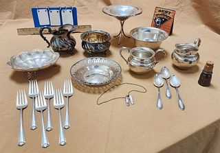Tray Sterling Creamers And Sugars, Compote Bowls 43.45 Ozt