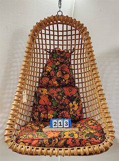 Mid Century Calif-Asia Cane Hanging Chair
