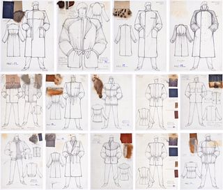 14 Revillon Givenchy 1970s Men's Fashion Drawings / Collages