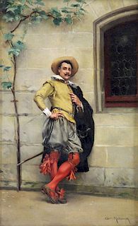 MEISSONIER, Jean Charles. Oil on Canvas. Cavalier.