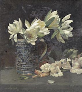 EARLE, Lawrence C. Oil on Canvas. Still Life with