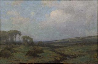 HARTSON, Walter. Oil on Canvas. "Moonrise at