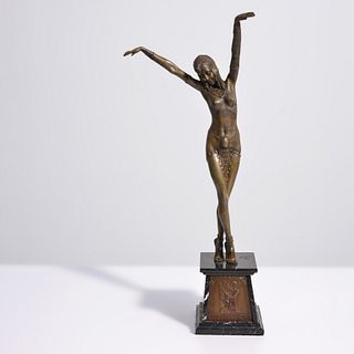 Demetre Chiparus Bronze Sculpture, Nude Female