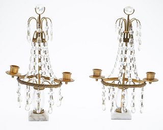 Pair of French Style Two Light Candelabra