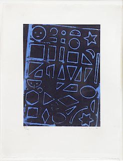 ERNST, Max. Color Lithograph. Untitled Abstract.