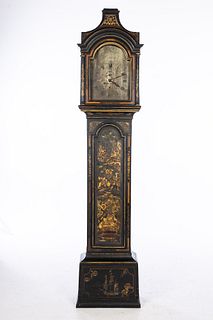 George III Blue Japanned Tall Case Clock, 18th C
