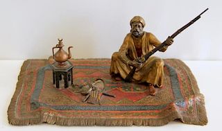 Bergman Cold Painted Bronze of Arab man with Gun
