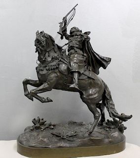 E. A. Lanceray Russian Bronze Cossack with Raised