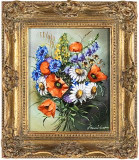 Rosenthall Floral Plaque, Signed