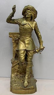 "Cavalier" Bronze Sculpture by Drouot.