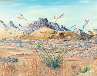 Grooms, Southwest Landscape, Oil on Canvas