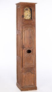 French Provincial Stained Wood Tall Case Clock