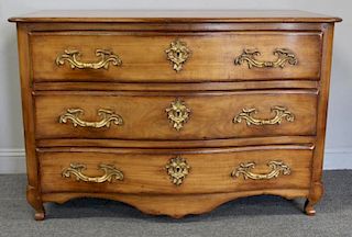 Louis XV Style Serpentine Front 3 Drawer Commode.