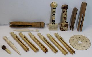 Grouping of Scrimshaw Nautical Items and