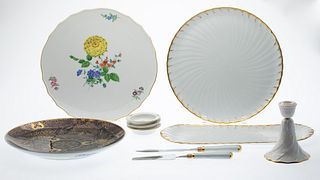 Group Porcelain Serving Articles, Including Meissen