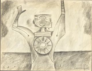 Rufino Tamayo (1899-1991), Hombre Con Los Brazos En Alto, Drawing