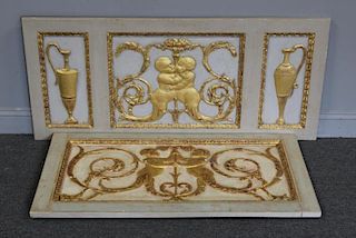 2 Gilt and Paint Decorated Architectural Elements.