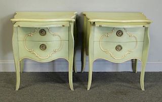 Pair of Painted Two Drawer End Tables.