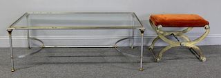 Brass and Steel Classical Style Coffee Table with