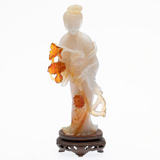 Chinese Agate Guanyin, Qing Dynasty, Mid 19th C