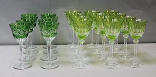 12 Saint Louis Green to Clear Goblets.