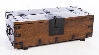 Korean Elm and Iron Coin Chest