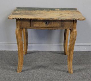 French Distressed Top 1 Drawer Country Table.