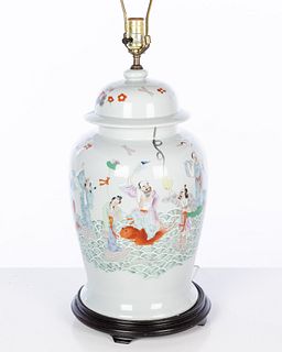 Chinese Porcelain Lamp Painted with Figures