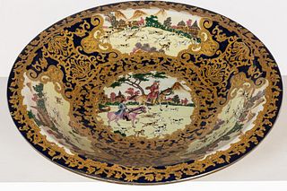 Chinese Enamel and Gilt Porcelain Charger, Modern