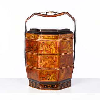 Japanese Lacquer Divided Storage Container