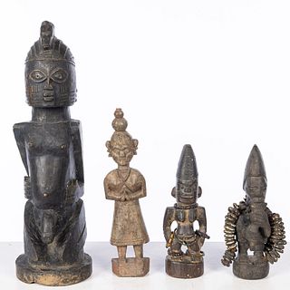 3 African Standing Figures, and Another